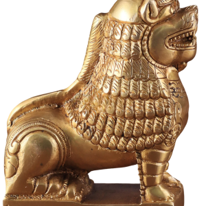 Brass Tibetan Snow Lion Showpiece - Symbol of Strength and Protection